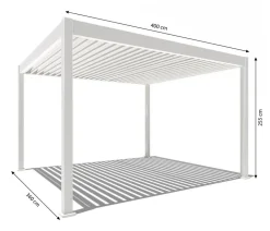 Weide Pergola LED E-Deluxe 3,6x4, ca. B400/H255/T360 cm