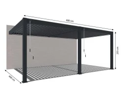 Weide Wand-Pergola Deluxe Plus 4x6, ca. B600/H255/T400 cm