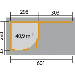 Weka Designhaus 213 B+ Gr. 2, ca. B645/H259/T339 cm