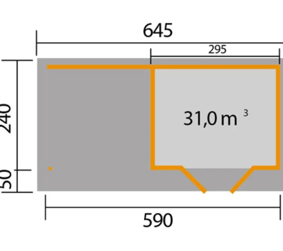 Weka Designhaus 126 B, Gr. 1, ca. B645/H225/T316 cm
