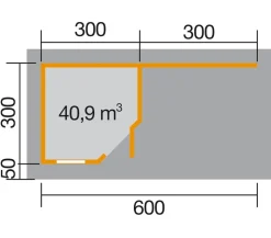 Weka Designhaus 213 B Gr.2, ca. B646/H237/T338 cm