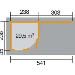 Weka Designhaus 213 B+ Gr. 1, ca. B585/H259/T279 cm