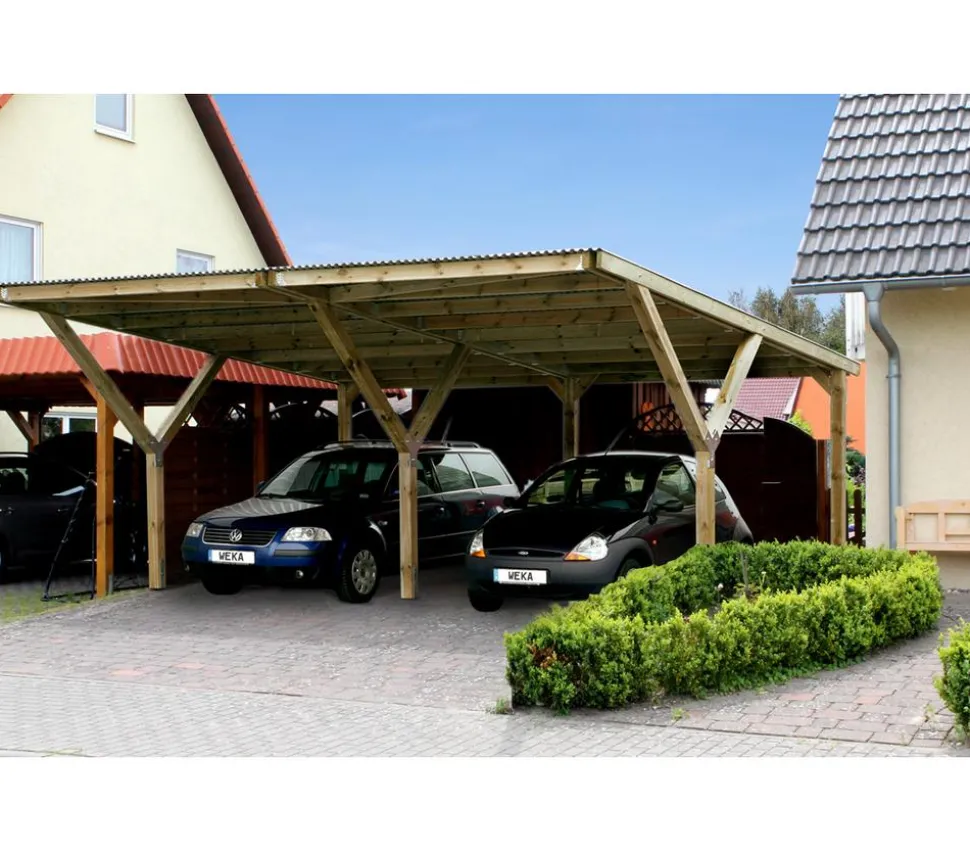 Weka Doppelcarport mit Kunststoffdach, ca. B592/H250/T606 cm