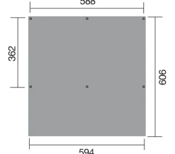 Weka Doppelcarport mit Kunststoffdach, ca. B592/H250/T606 cm