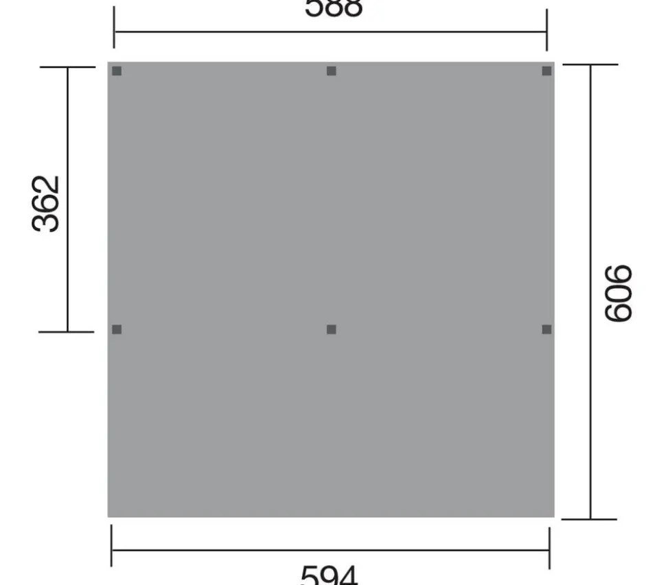 Weka Doppelcarport mit Kunststoffdach, ca. B592/H250/T606 cm