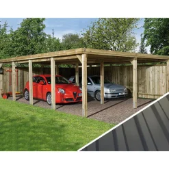 Weka Doppelcarport 618, mit Stahldach
