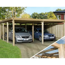 Weka Doppelcarport 618, ohne Dacheindeckung