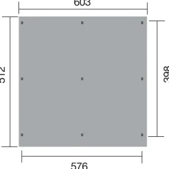 Weka Doppelcarport 618, ohne Dacheindeckung