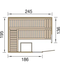 Weka Ecksauna Kemi mit Glastür und Fenster