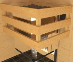 Weka Ecksauna Valida mit Glastür und Fenster