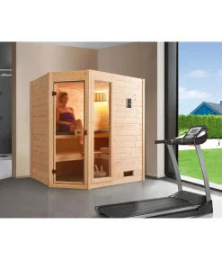 Weka Ecksauna Valida mit Glastür und Fenster