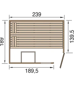 Weka Ecksauna Valida mit Glastür und Fenster