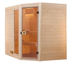 Weka Ecksauna Valida mit Glastür und Fenster