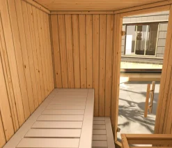 Weka Ecksauna Varberg mit Glastür