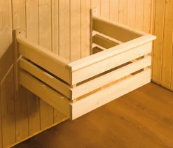 Weka Ecksauna Varberg mit Glastür und Fenster