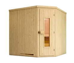 Weka Ecksauna Varberg mit Holztür, ca. B194/H199/T194 cm