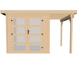 Weka Gartenhaus 321 + 115 cm Anbau