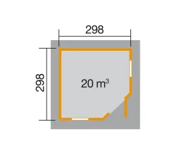 Weka Gartenhaus 149 5-Eck, Gr. 2, ca. B380/H290/T380 cm