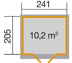 Weka Gartenhaus 123 Gr. 5, ca. B380/H253/T324 cm