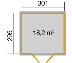Weka Gartenhaus 218 Gr. 4, ca. B320/H253/T329 cm