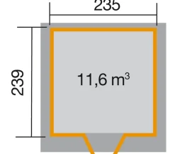 Weka Gartenhaus 227 Gr.2, ca. B259/H217/T284 cm