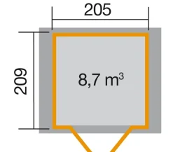 Weka Gartenhaus 122 Gr. 2, ca. B285/H249/T274 cm
