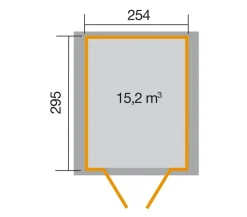 Weka Gartenhaus 316 Gr.5, ca. B290/H221/T318 cm