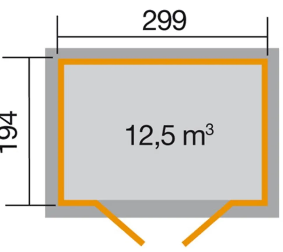 Weka Gartenhaus 323 Gr.3, ca. B330/H232/T217 cm