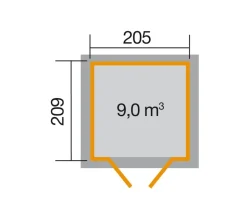 Weka Gartenhaus 226 Gr.1, ca. B237/H252/T231 cm