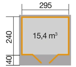 Weka Gartenhaus 179 Gr. 3, ca. B354/H224/T311 cm