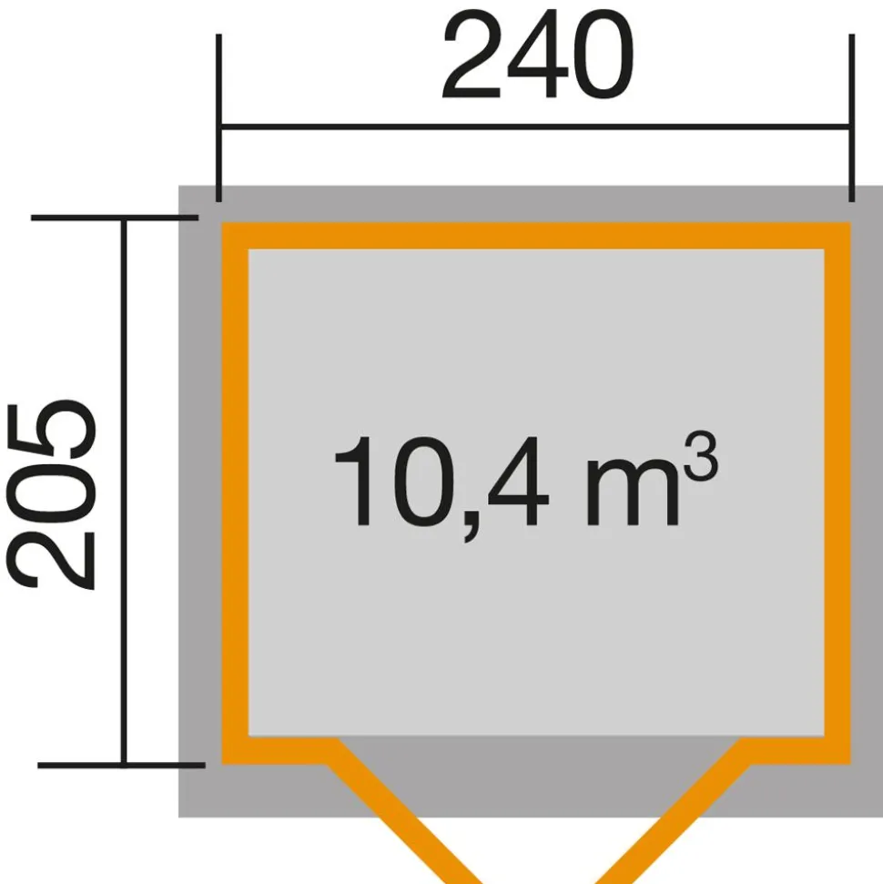 Weka Gartenhaus 223 Gr.1, ca. B260/H238/T178 cm