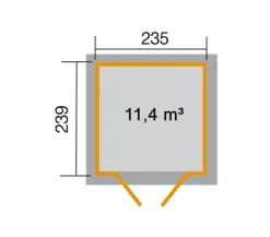 Weka Gartenhaus 224 Gr. 3, ca. B280/H238/T263 cm