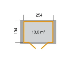 Weka Gartenhaus 316 Gr.3, ca. B290/H221/T217 cm