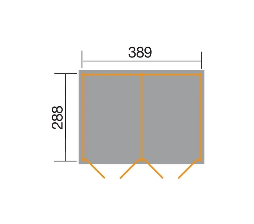 Weka Lagerhaus 607 Variante 3, ca. B408/H214/T318 cm