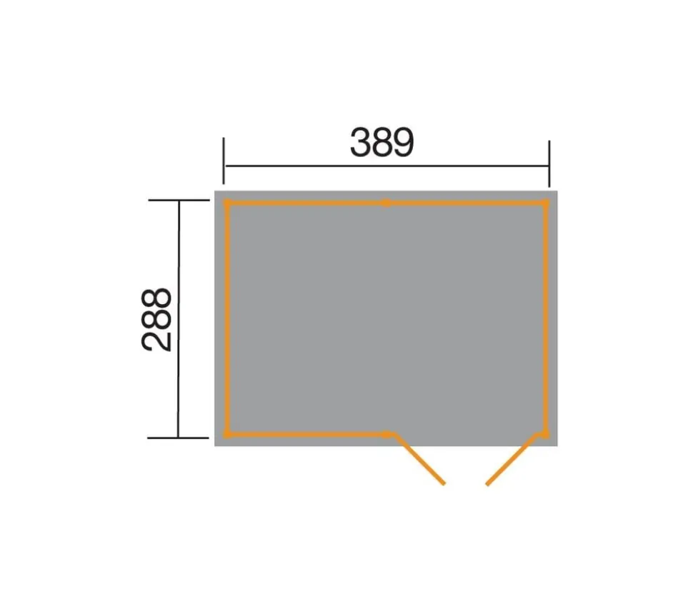 Weka Lagerhaus 607 Variante 4, ca. B408/H214/T318 cm