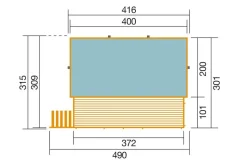 Weka Massivholzpool 595 Gr. 1, ca. B490/H201/T315 cm, Folie Sand