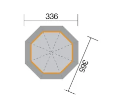 Weka Pavillon 234 B, ca. B336/H300/T365 cm