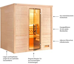Weka Sauna Bergen mit Glastür