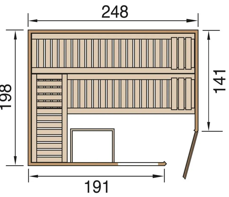 Weka Sauna Cubilis mit Glastür und Fenster