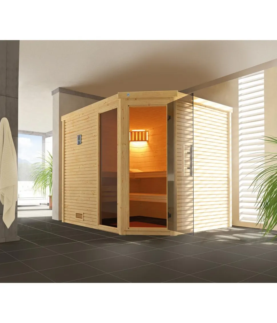 Weka Sauna Cubilis mit Glastür und Fenster