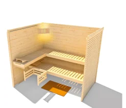 Weka Sauna Cubilis mit Glastür und Fenster
