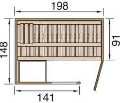 Weka Sauna Cubilis mit Glastür und Fenster