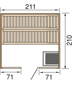 Weka Sauna Kemi Panorama mit Glastür, inkl. Ofen