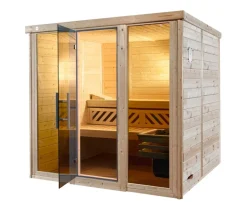 Weka Sauna Kemi Panorama mit Glastür, inkl. Ofen