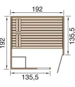 Weka Sauna Laukkala mit Glastür und Fenster