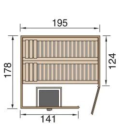 Weka Sauna Turku mit Glastür inkl. Ofen, ca. B195/H205/T178 cm