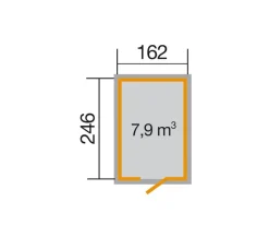 Weka Schwedenhaus Gr. 2, ca. B200/H220/T286 cm