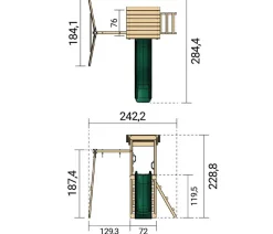 Weka Spielturm Lyon, ca. B242,2/H288,8/T284,4 cm