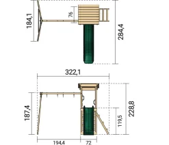Weka Spielturm Neapel, ca. B322,1/H228,8/T284,4 cm