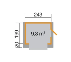 Weka Verkaufshaus 221, ca. B283/H226/T240 cm